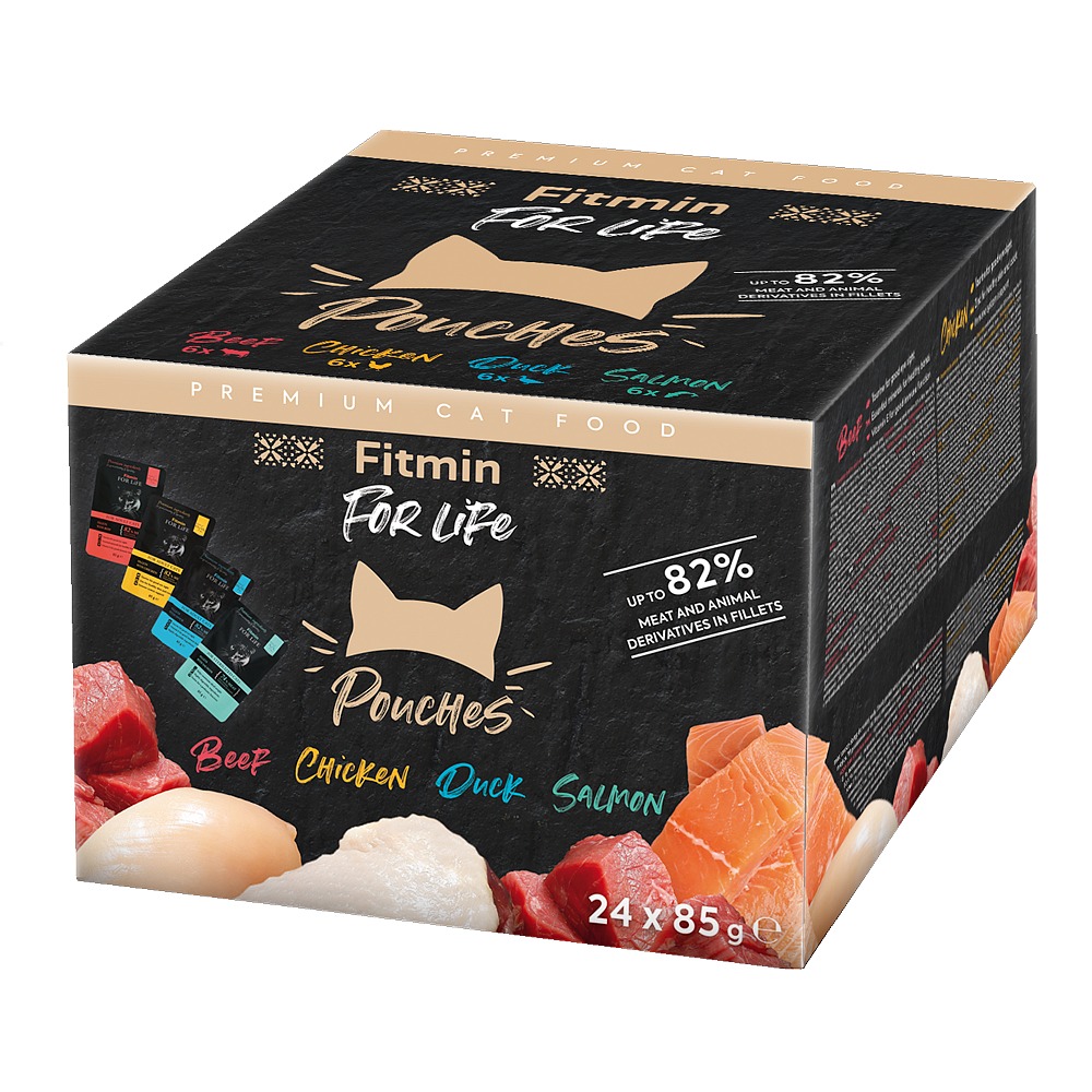 Fitmin For Life Pouches mix smaków w sosie adult 85 g × 24