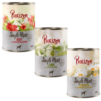 Purizon Single Meat jagnięcina, kurczak, wołowina adult 400 g × 6