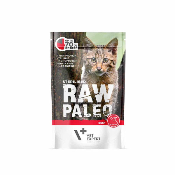 VetExpert Raw Paleo Sterilised wołowina adult 100 g