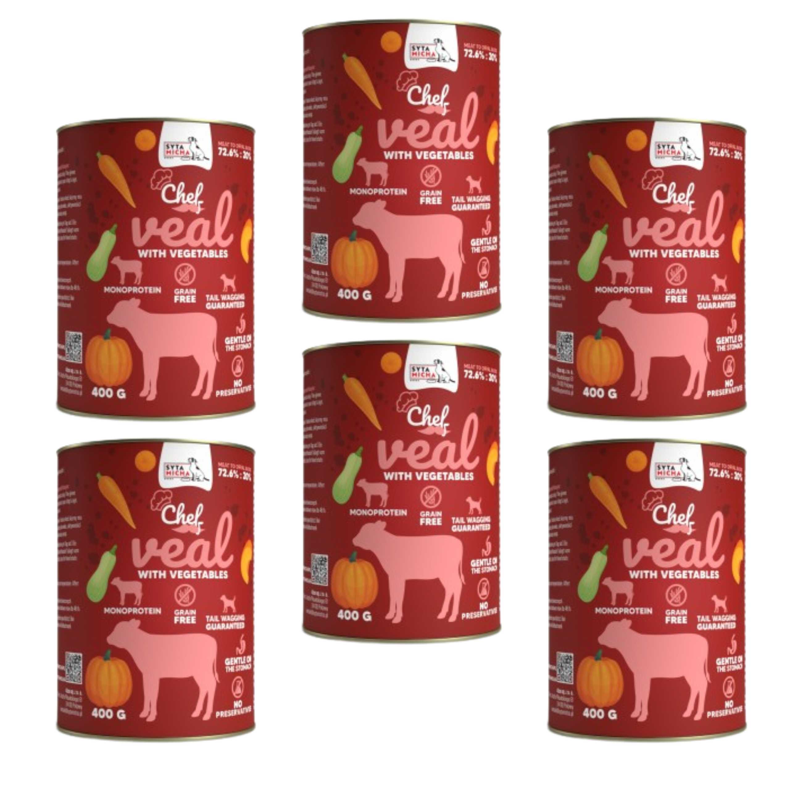 Syta Micha Chef cielęcina adult 400 g × 6