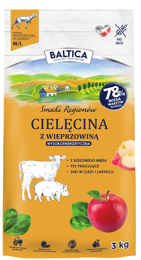 Baltica Smaki Regionów cielęcina, wieprzowina adult średnie rasy, duże rasy 3 kg