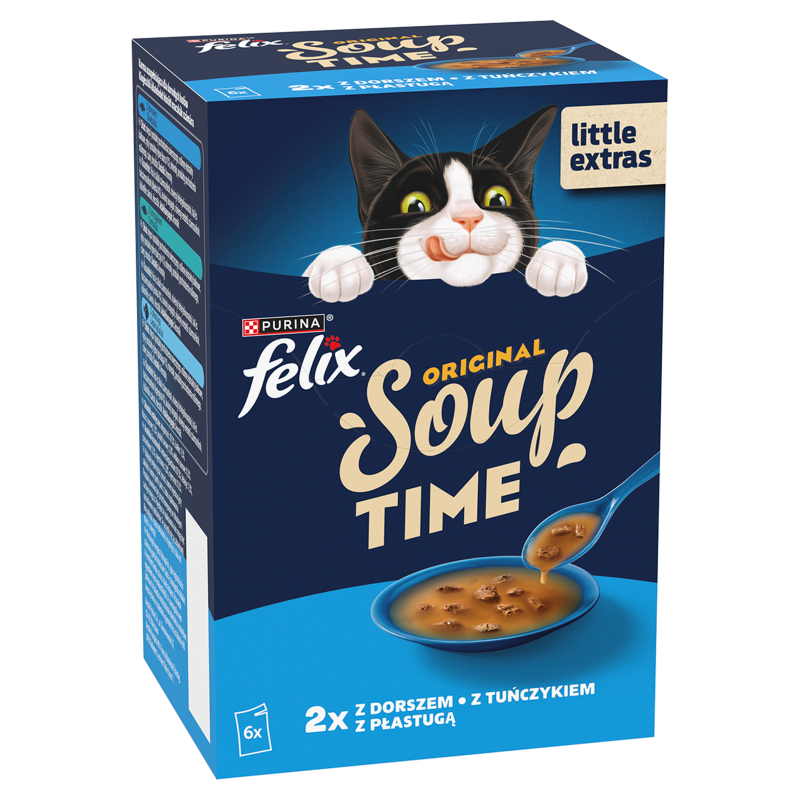 Purina Felix Soup Original mix smaków w bulionie adult 48 g × 6