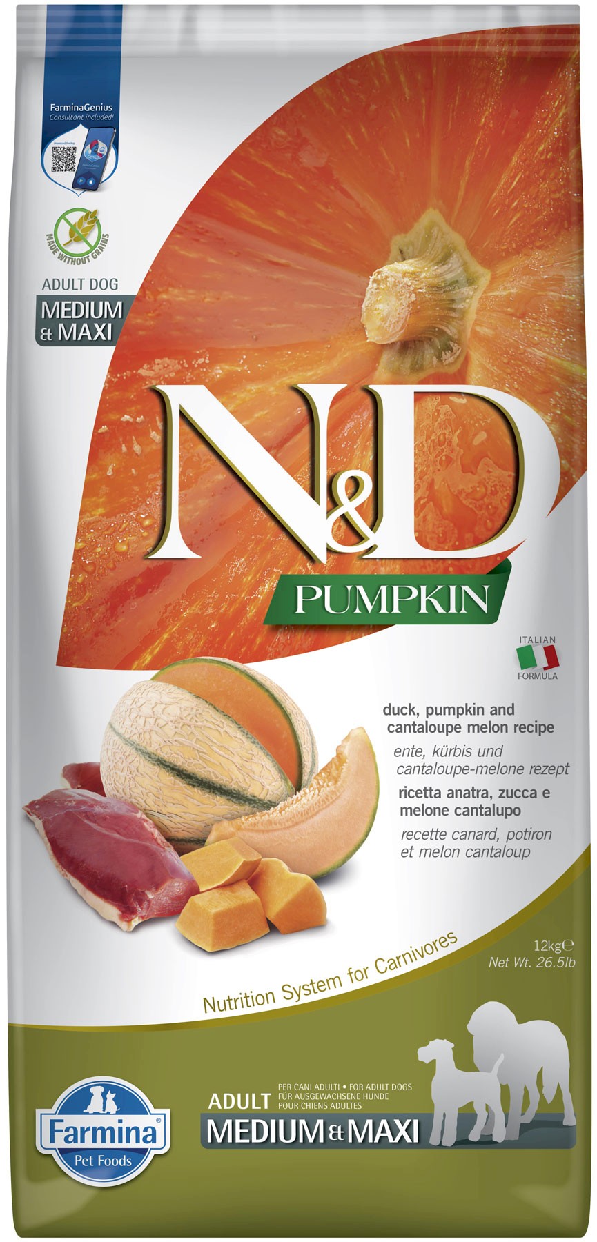 Farmina N&D Pumpkin kaczka adult średnie i duże rasy 12 kg