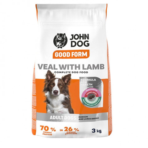 John Dog Good Form cielęcina, jagnięcina adult średnie i duże rasy 3 kg