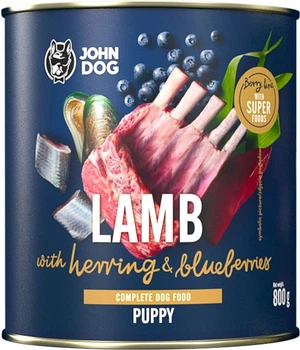 John Dog Berry jagnięcina, śledź junior 800 g