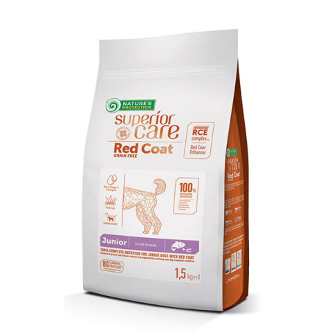 Nature's Protection Superior Care Red Coat kryl, łosoś junior małe rasy 1,5 kg