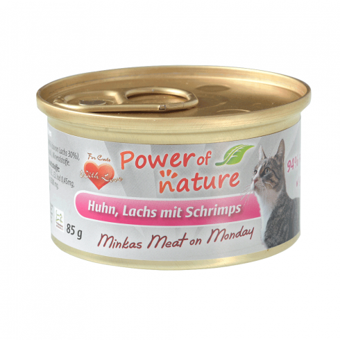Power Of Nature Minka's Meat On Monday krewetki, kurczak, łosoś 85 g