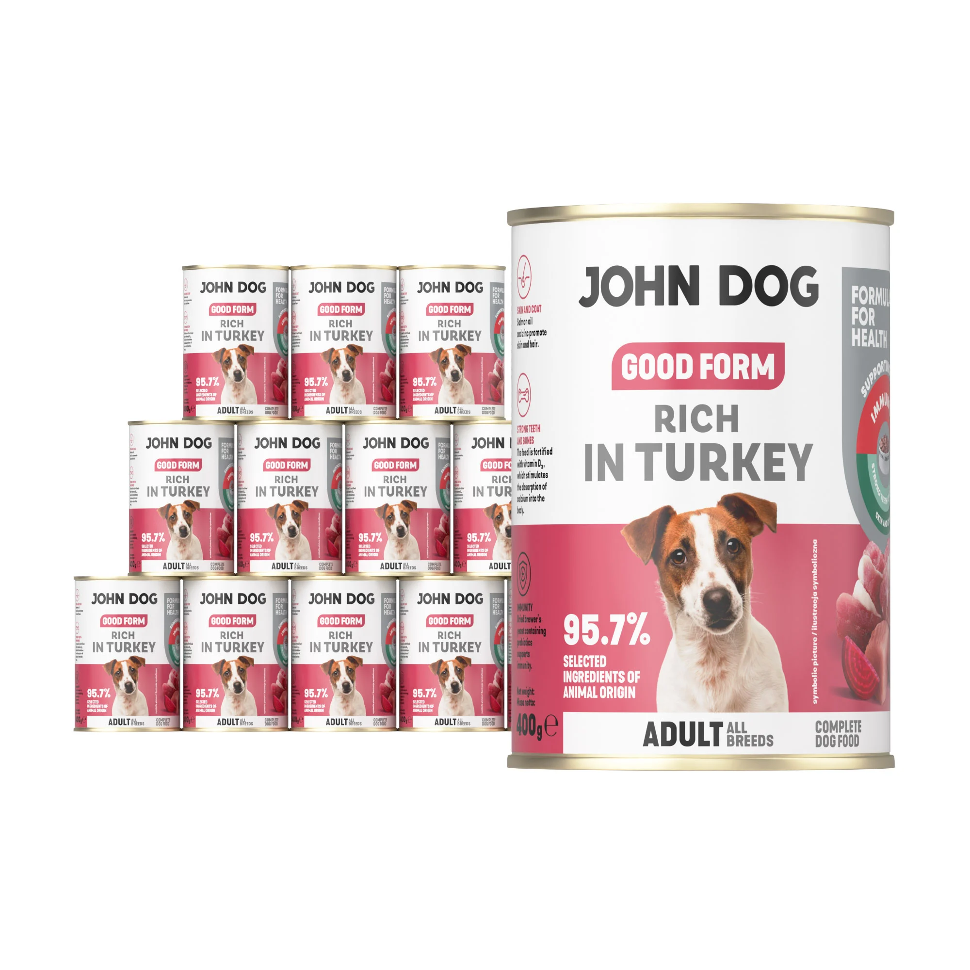 John Dog Good Form indyk adult 400 g × 12