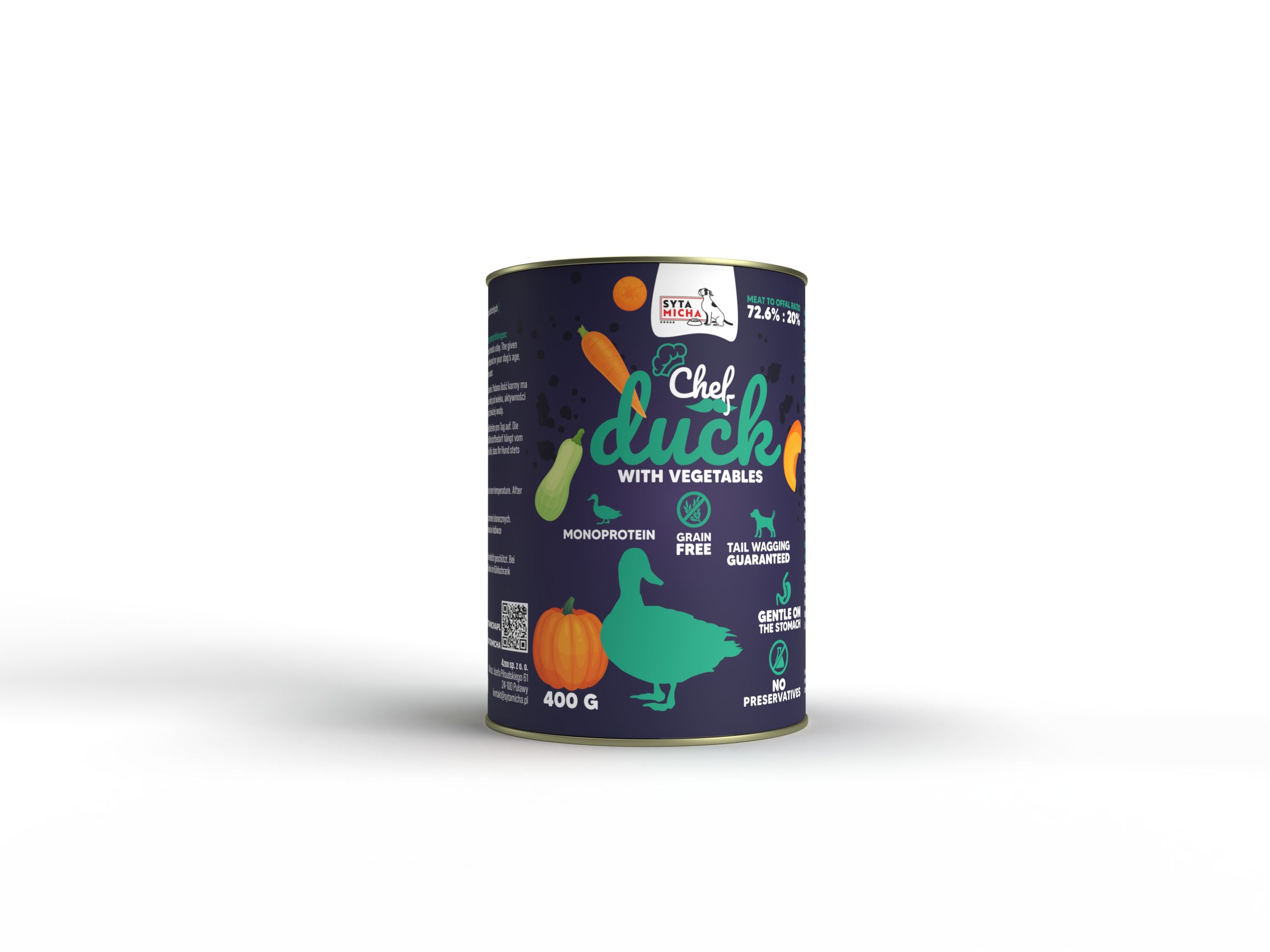 Syta Micha CHEF kaczka z cukinią, dynią, marchewką adult 400 g