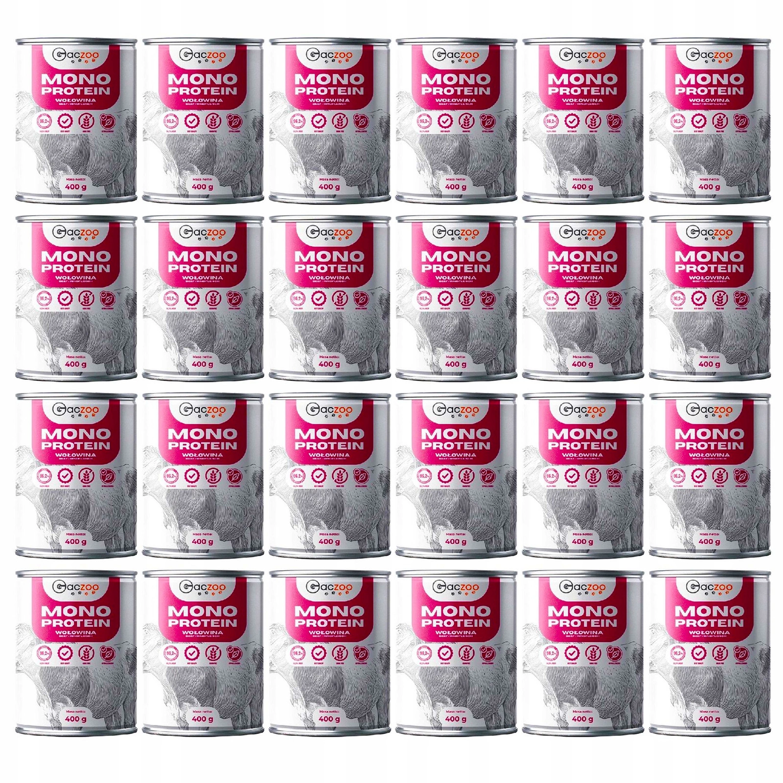 Gaczoo Mono Protein wołowina adult 400 g × 24