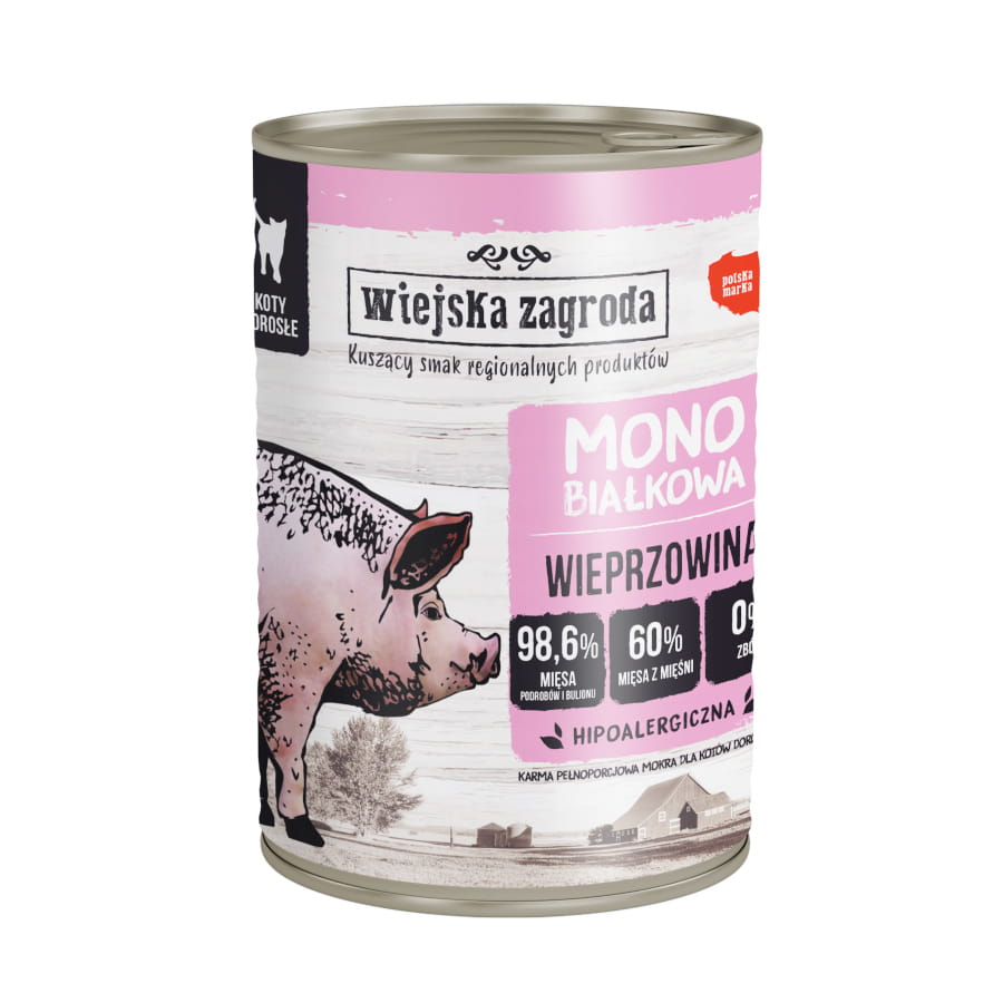 Wiejska Zagroda Mono wieprzowina adult 400 g