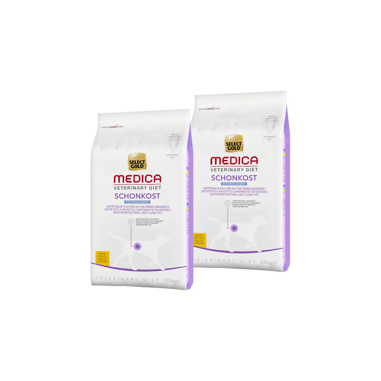 Select Gold Medica kurczak lekkostrawna Low Fat 10 kg × 2