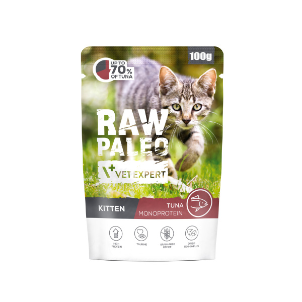 VetExpert Raw Paleo Sensitive tuńczyk w bulionie kitten 100 g