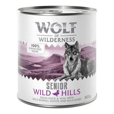 Wolf of Wilderness kaczka, cielęcina senior 800 g × 6