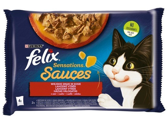 Purina Felix Sensations Sauces indyk 85 g × 4