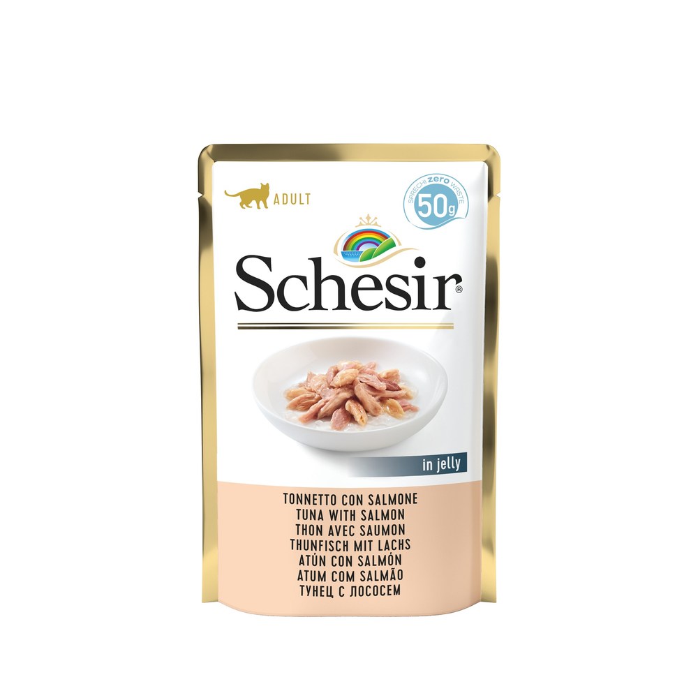 Schesir tuńczyk, łosoś w galaretce adult 50 g