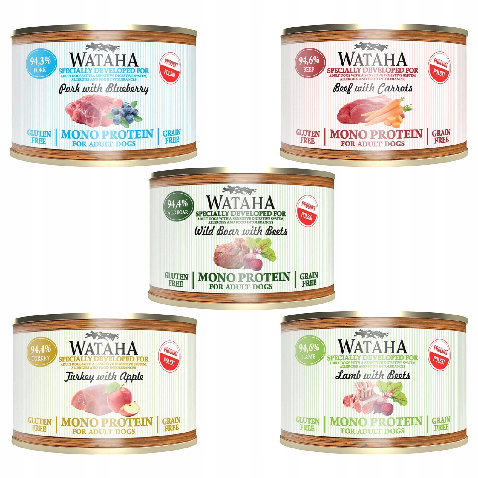 Wataha Mono Protein adult 185 g × 5