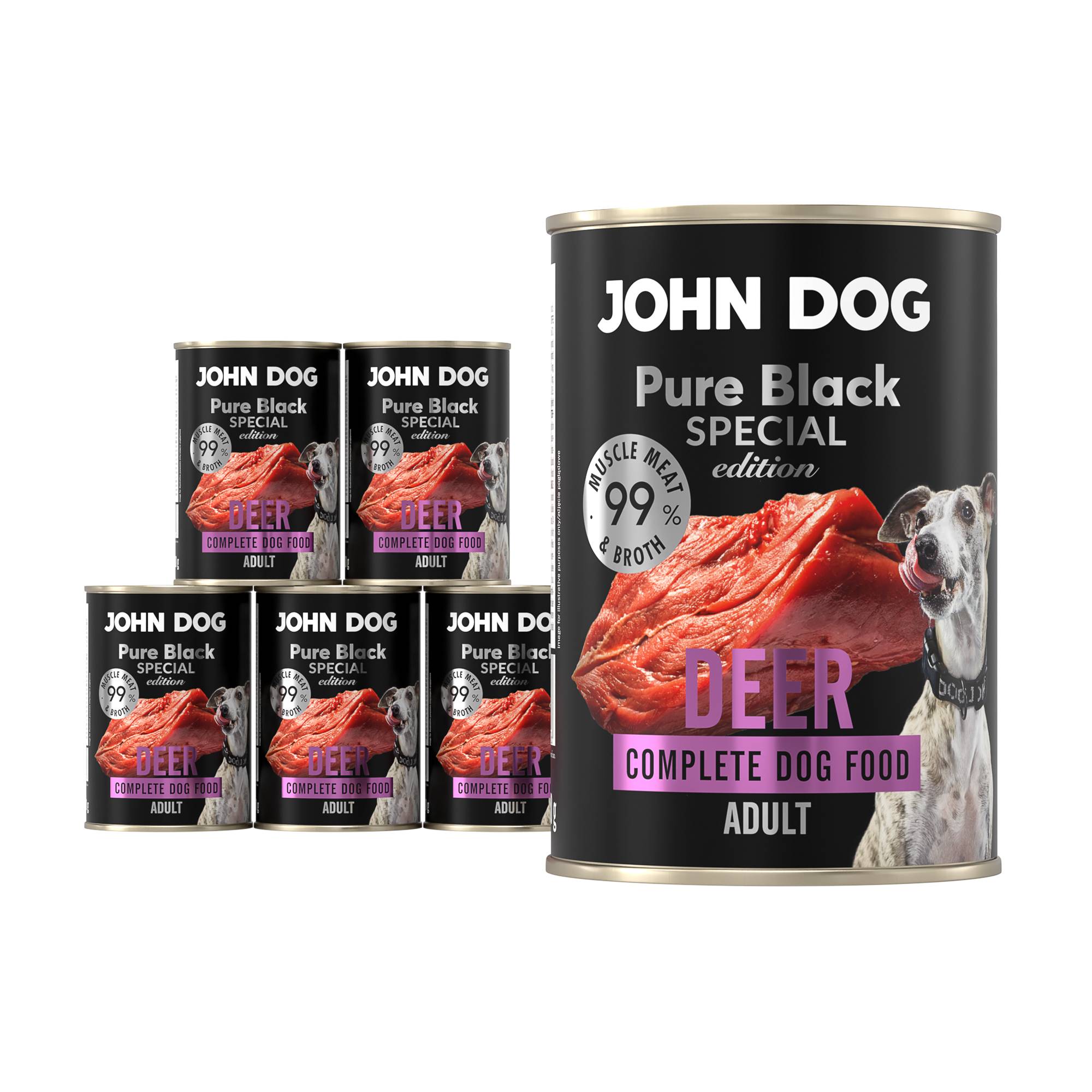John Dog Pure Black Special Edition jeleń adult 400 g × 6