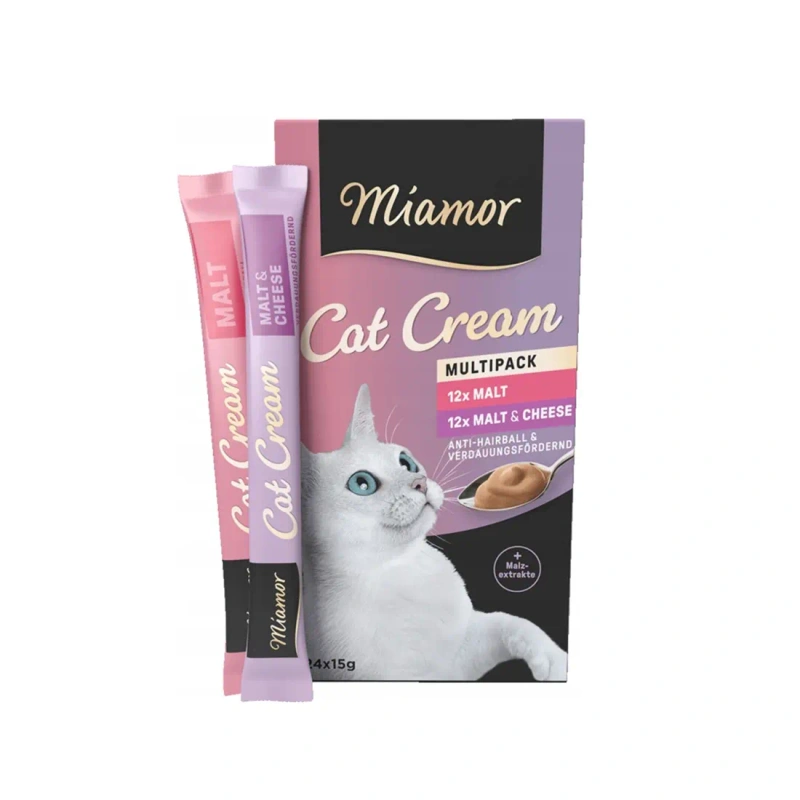 Miamor Cat Cream Hairball mix smaków adult 15 g × 24