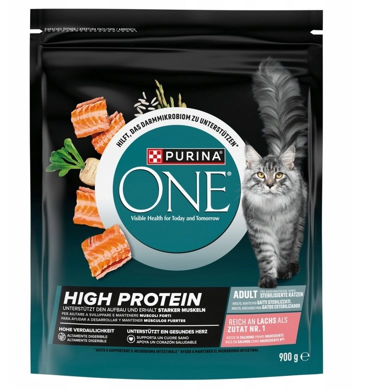 Purina ONE High Protein łosoś adult 900 g