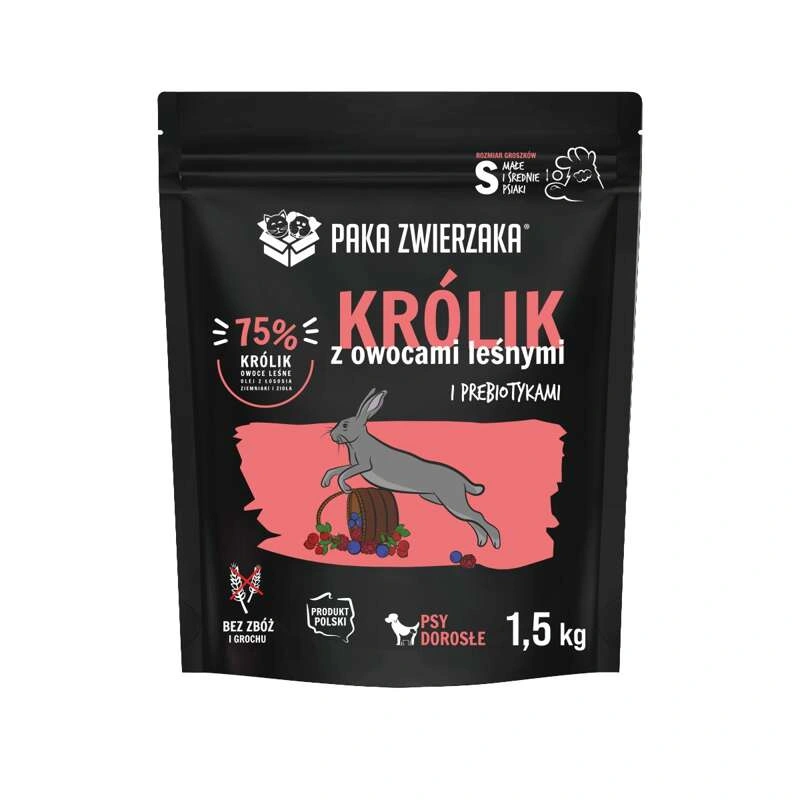 Paka Zwierzaka królik z owocami leśnymi adult 1,5 kg