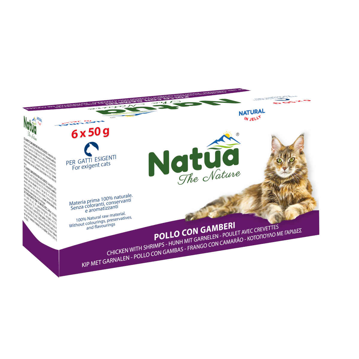 Natua Natural krewetki, kurczak w galaretce 50 g × 6