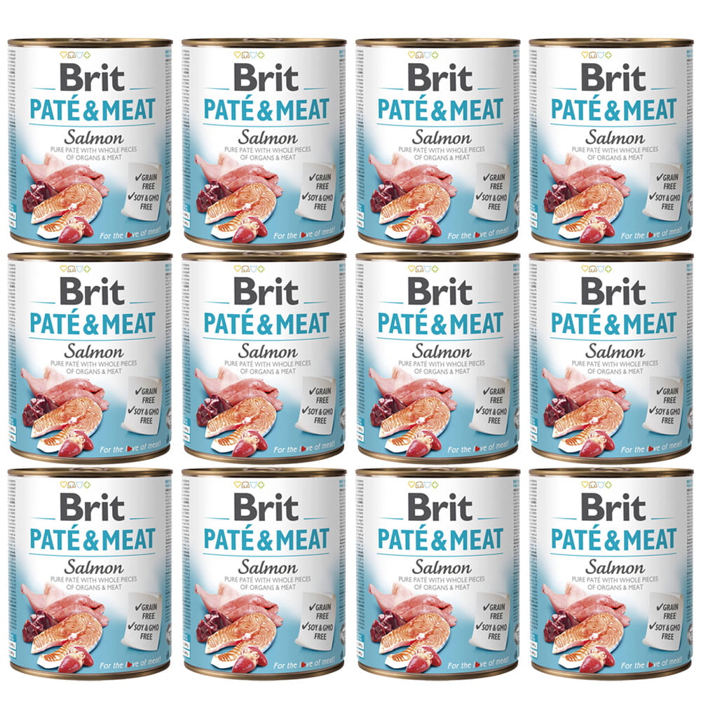 Brit Paté & Meat łosoś 800 g × 12