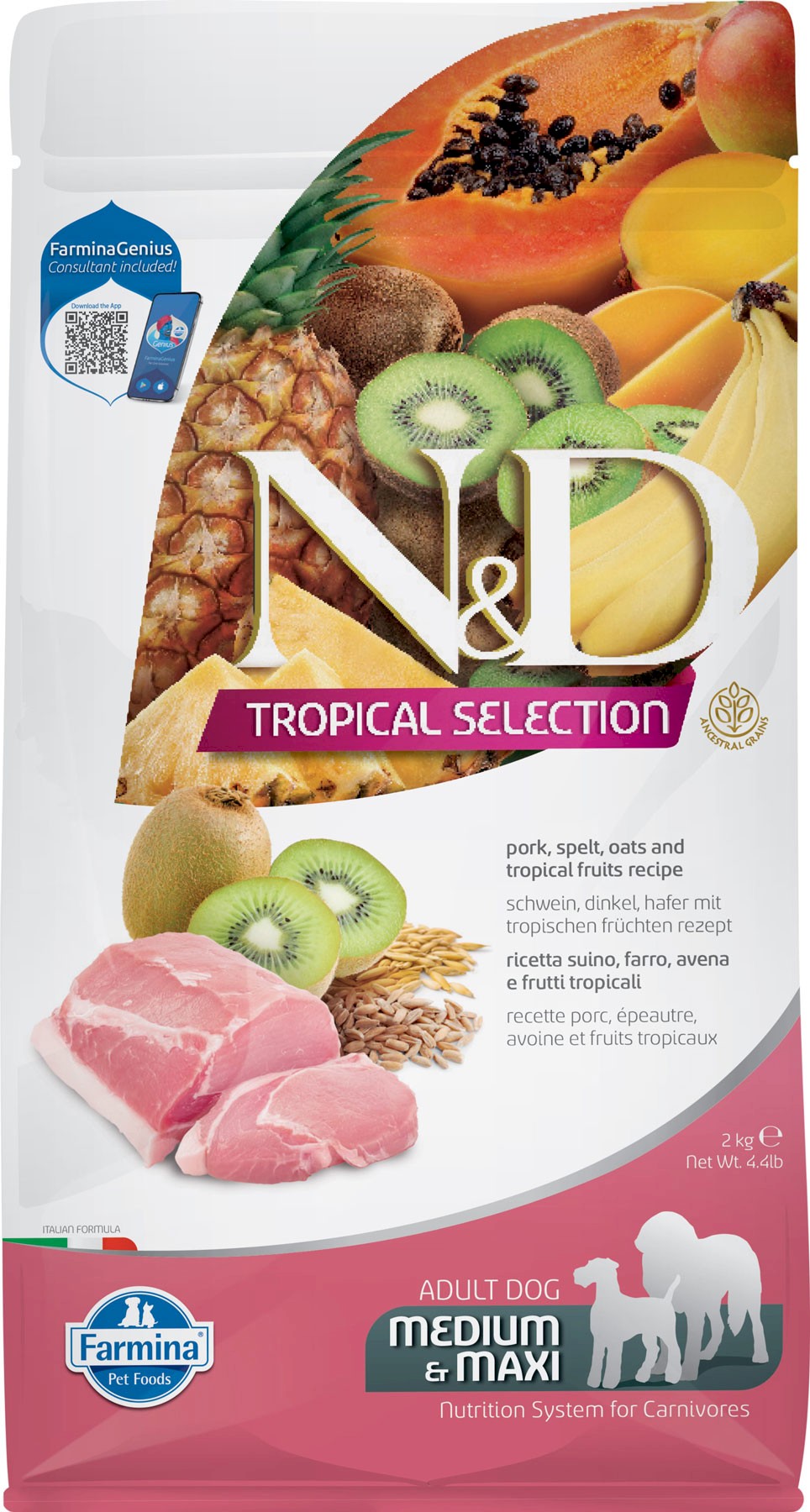 Farmina N&D Tropical Selection wieprzowina adult średnie rasy, duże rasy 2 kg