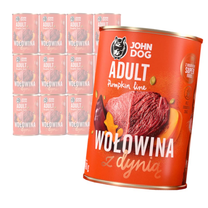 John Dog Pumpkin Line wołowina 400 g × 12