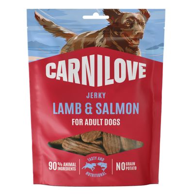 Carnilove Dog Jerky Snack jagnięcina, łosoś adult 100 g × 4