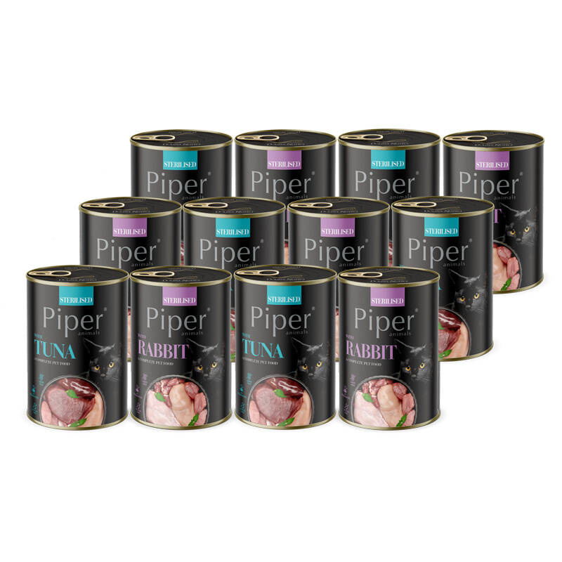 Piper Animals Sterilised mix smaków adult 400 g × 12