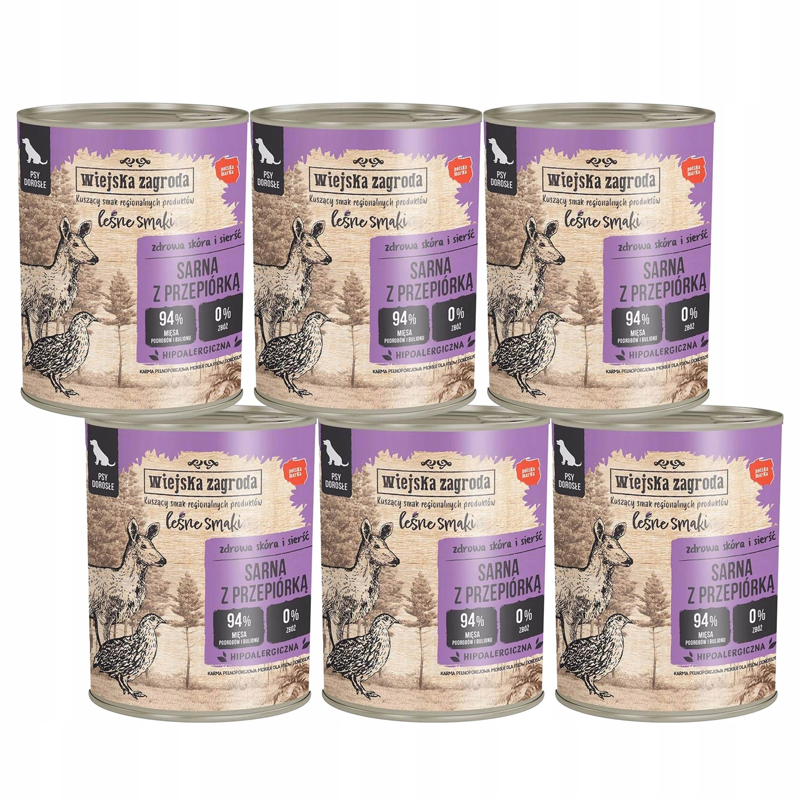 Wiejska Zagroda Leśne Smaki przepiórka, sarna 800 g × 6