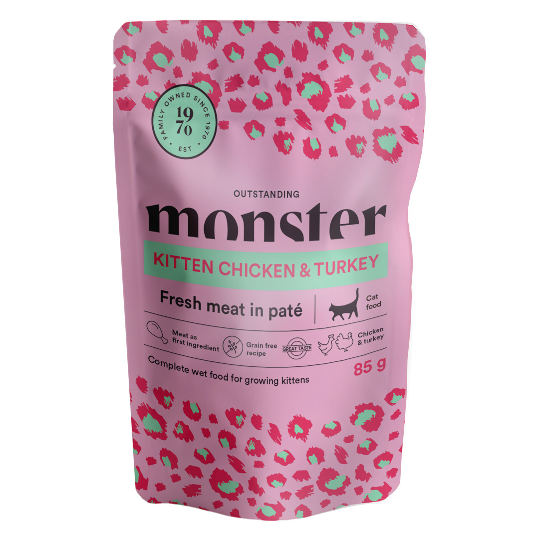 Monster indyk, kurczak w bulionie kitten 85 g