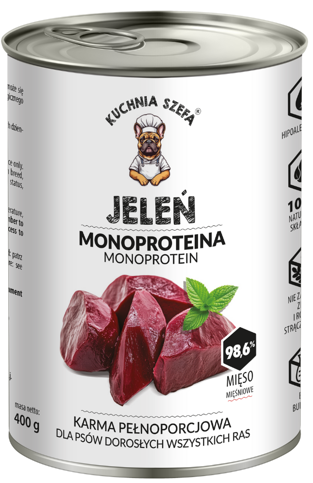 Kuchnia Szefa Monoproteina jeleń adult 400 g