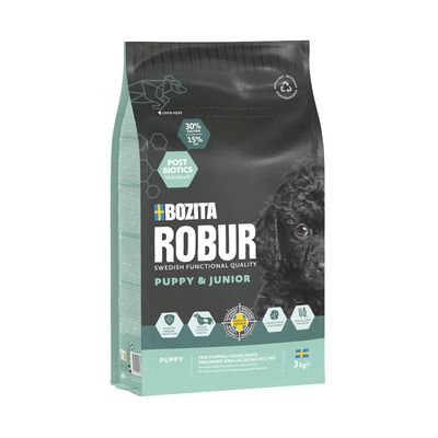 Bozita Robur kurczak puppy, junior 3 kg × 2