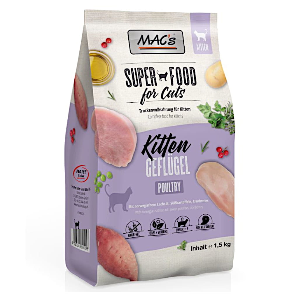MAC's Superfood Sensitive drób kitten 1,5 kg