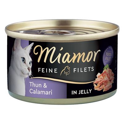 Miamor Feine Filets Sensitive kalmary, tuńczyk w galaretce adult 100 g × 6