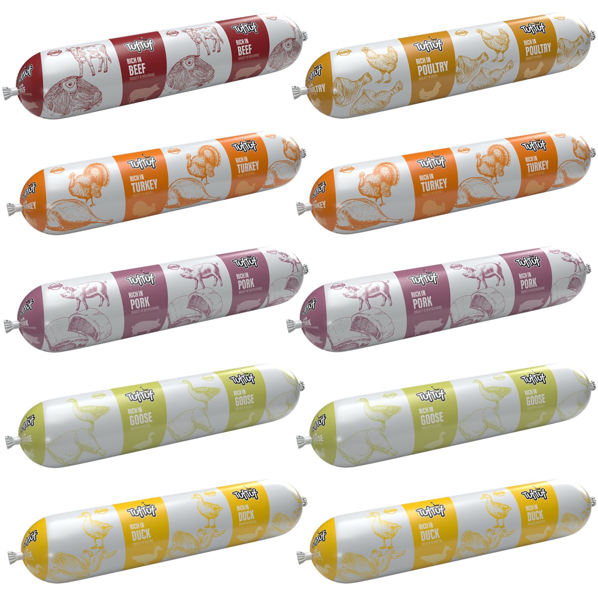 Tuf Tuf drób, gęś, indyk, kaczka, wieprzowina, wołowina adult 900 g × 20