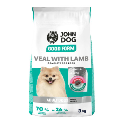John Dog Good Form cielęcina, jagnięcina adult małe rasy 3 kg