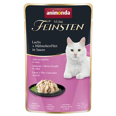 Animonda Vom Feinsten Light kurczak, łosoś w sosie adult 50 g × 18