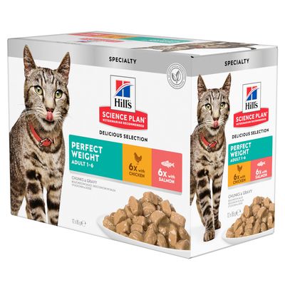 Hill's Science Plan Perfect Weight kurczak, łosoś adult 85 g × 12
