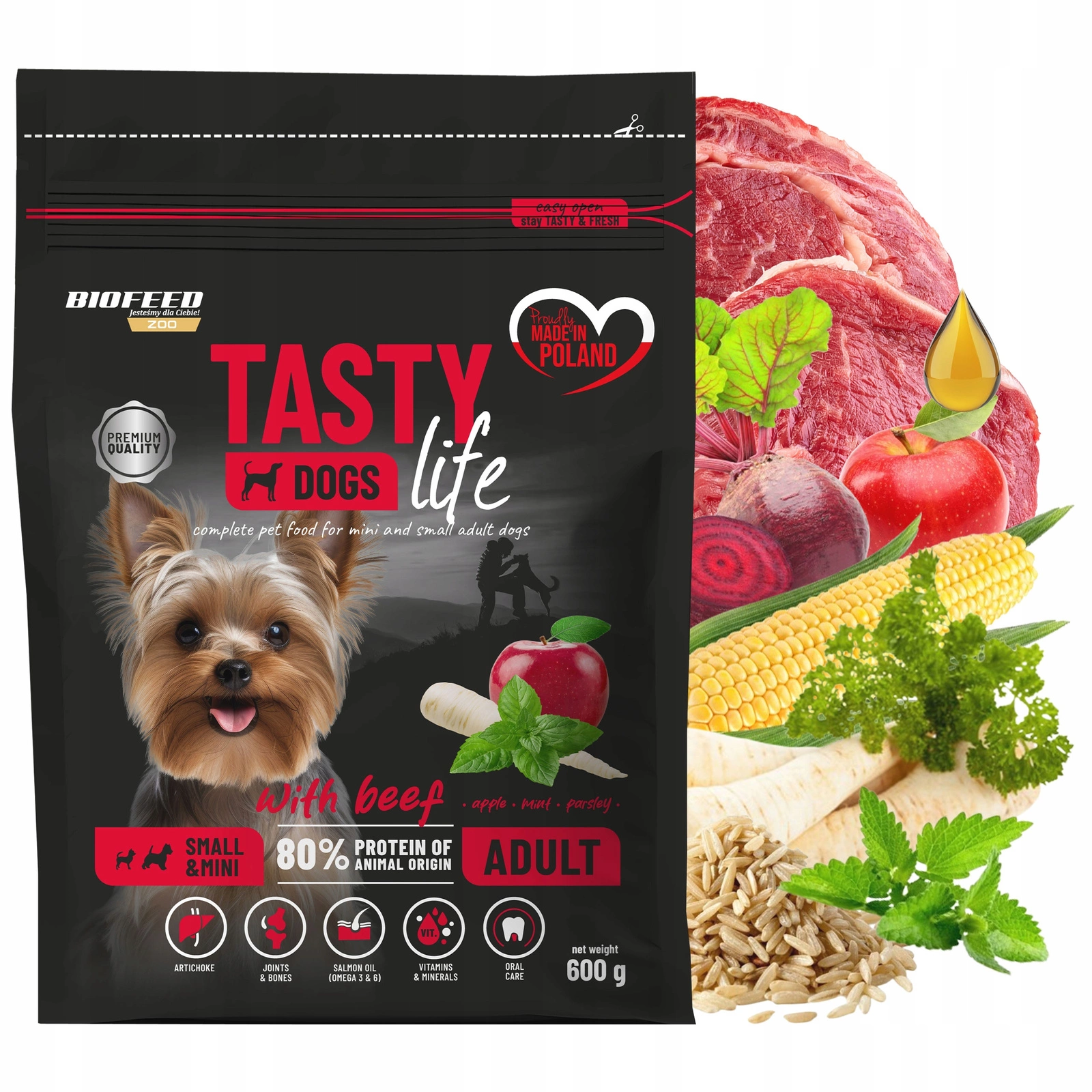 BioFeed Tasty Dogs Life wołowina małe rasy 600 g