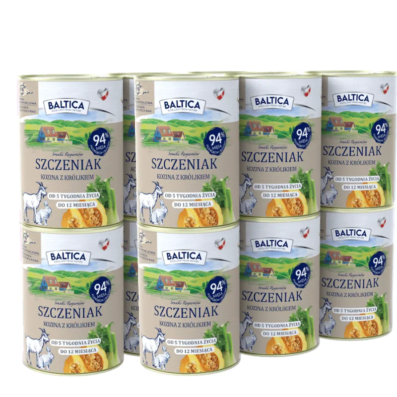 Baltica Smaki Regionów kozina, królik puppy 400 g × 12