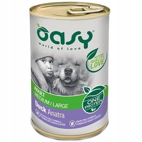 Oasy One Protein kaczka adult średnie, duże rasy 400 g