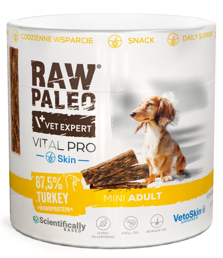 VetExpert Raw Paleo Vital Pro Skin & Coat indyk małe rasy 100 g