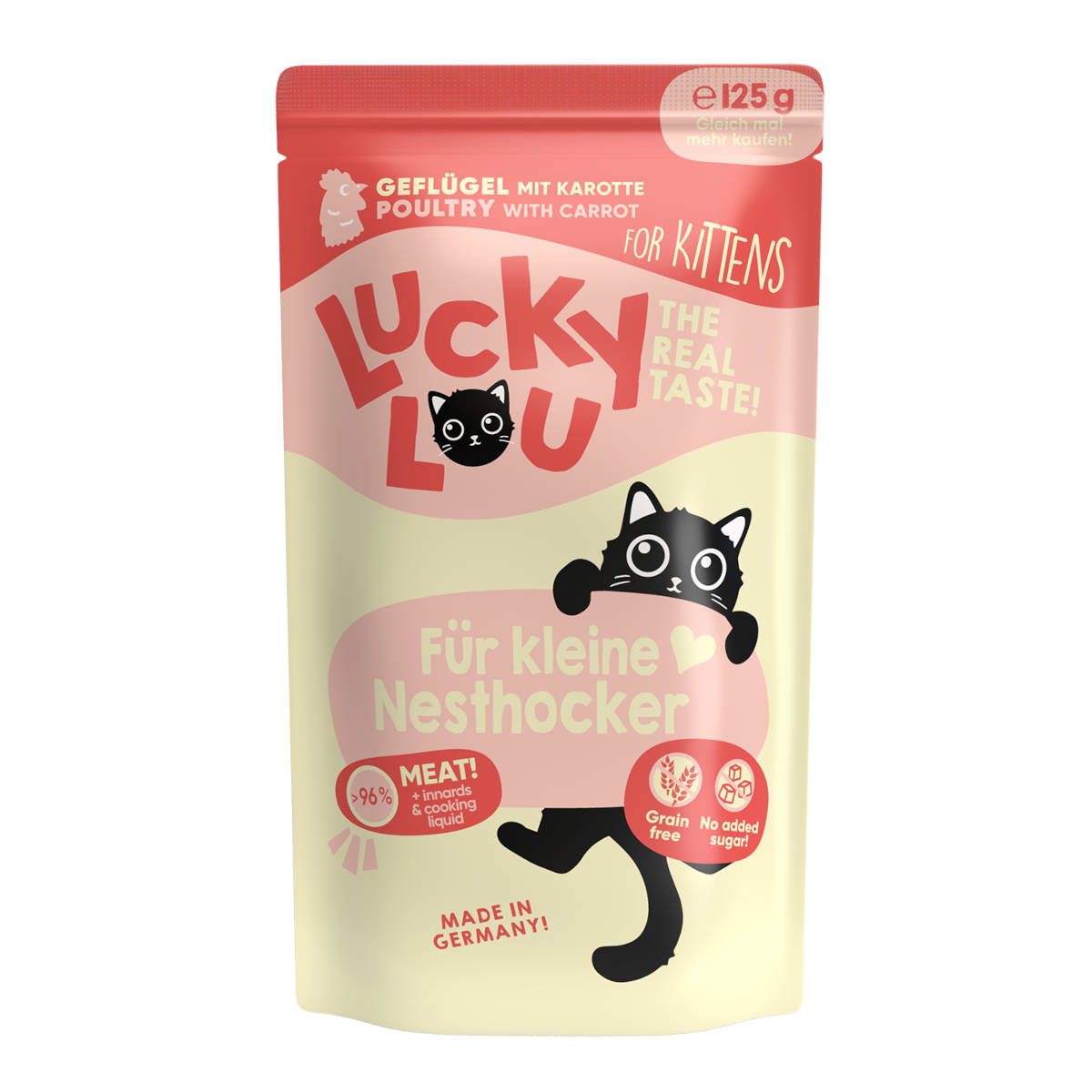 Lucky Lou Lifestage drób z marchewką w bulionie kitten 125 g