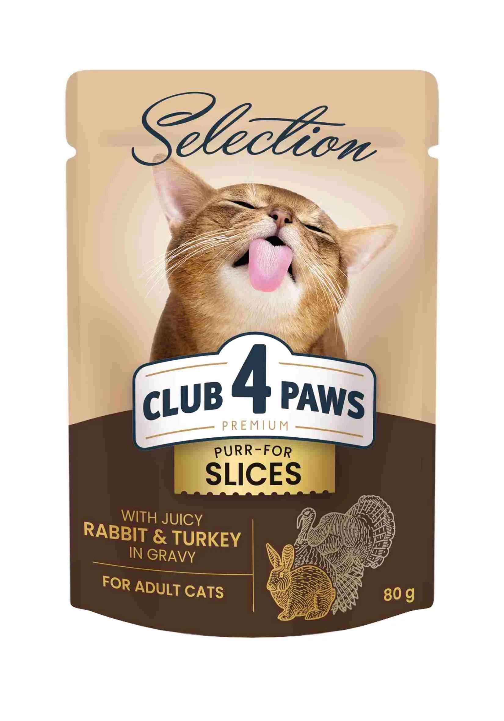 Club 4 Paws Selection indyk, królik w sosie adult 80 g