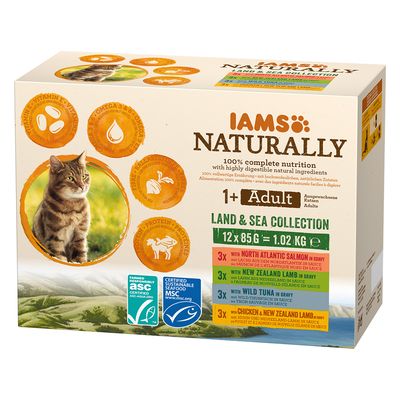 IAMS Naturally mix smaków w sosie adult 85 g × 12