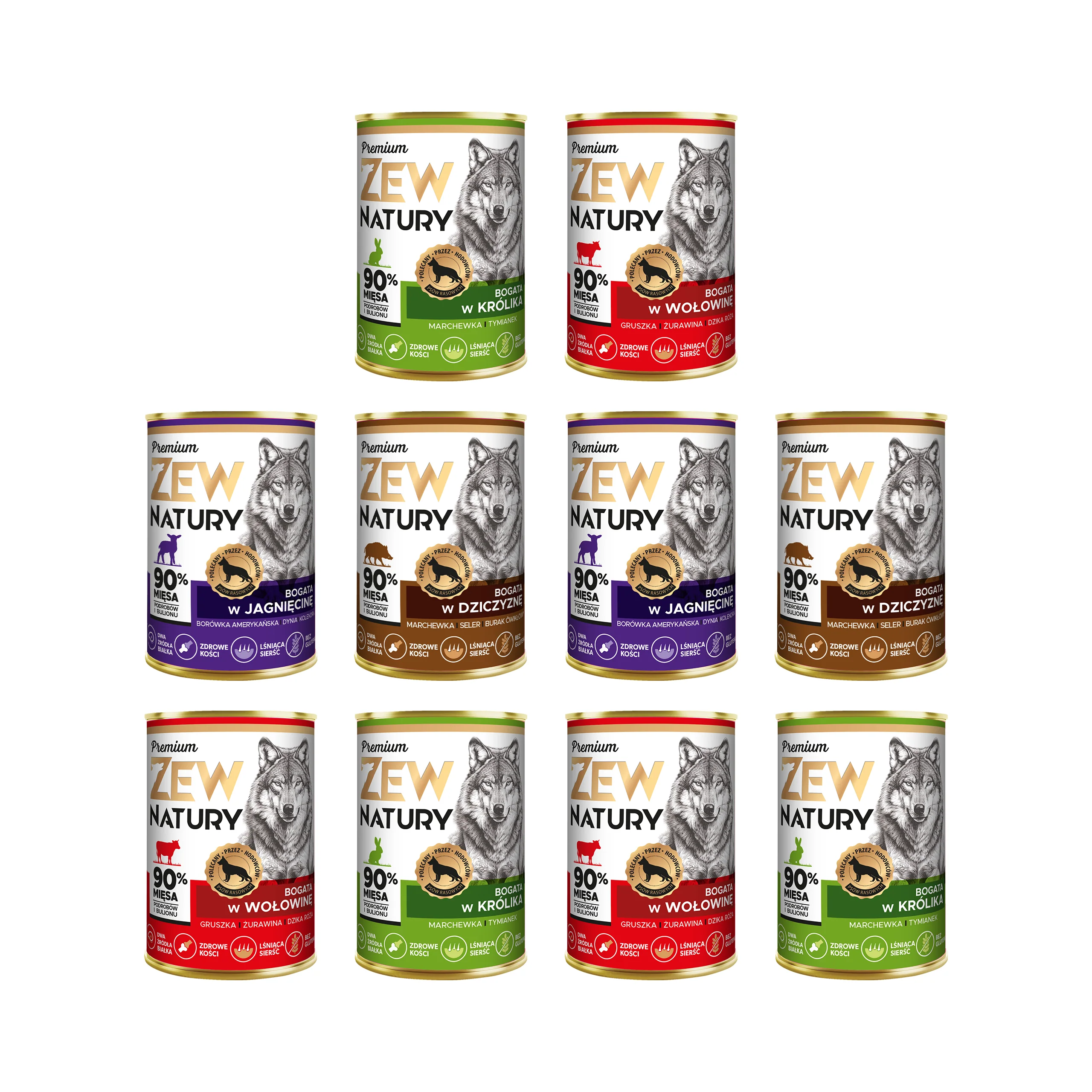 Zew Natury Premium dziczyzna, jagnięcina, królik, wołowina 400 g × 10