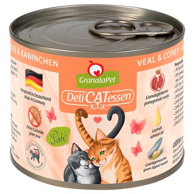 GranataPet DeliCatessen Sensitive cielęcina, królik 200 g × 6